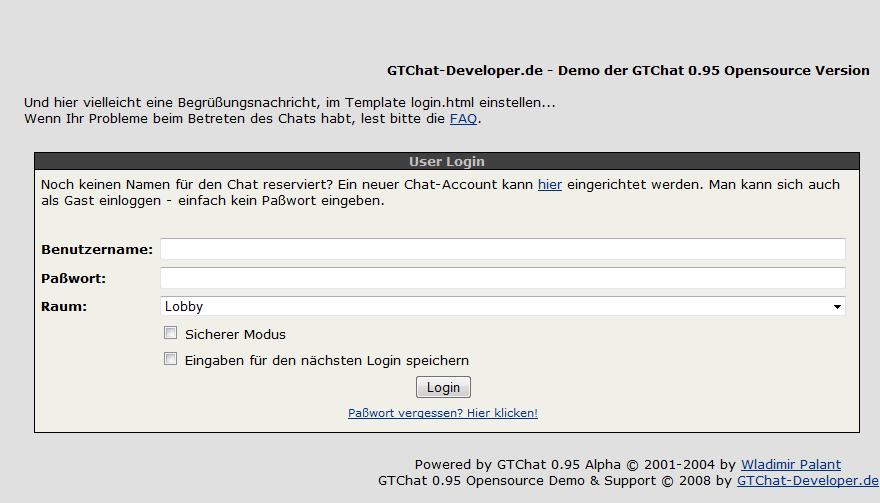 GTChat-Demo 0.95 OS